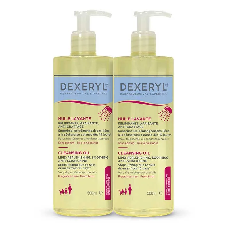 Dexeryl Reinigungsöl Dusche Trockene Haut Pack Duo 2 x 500 ml