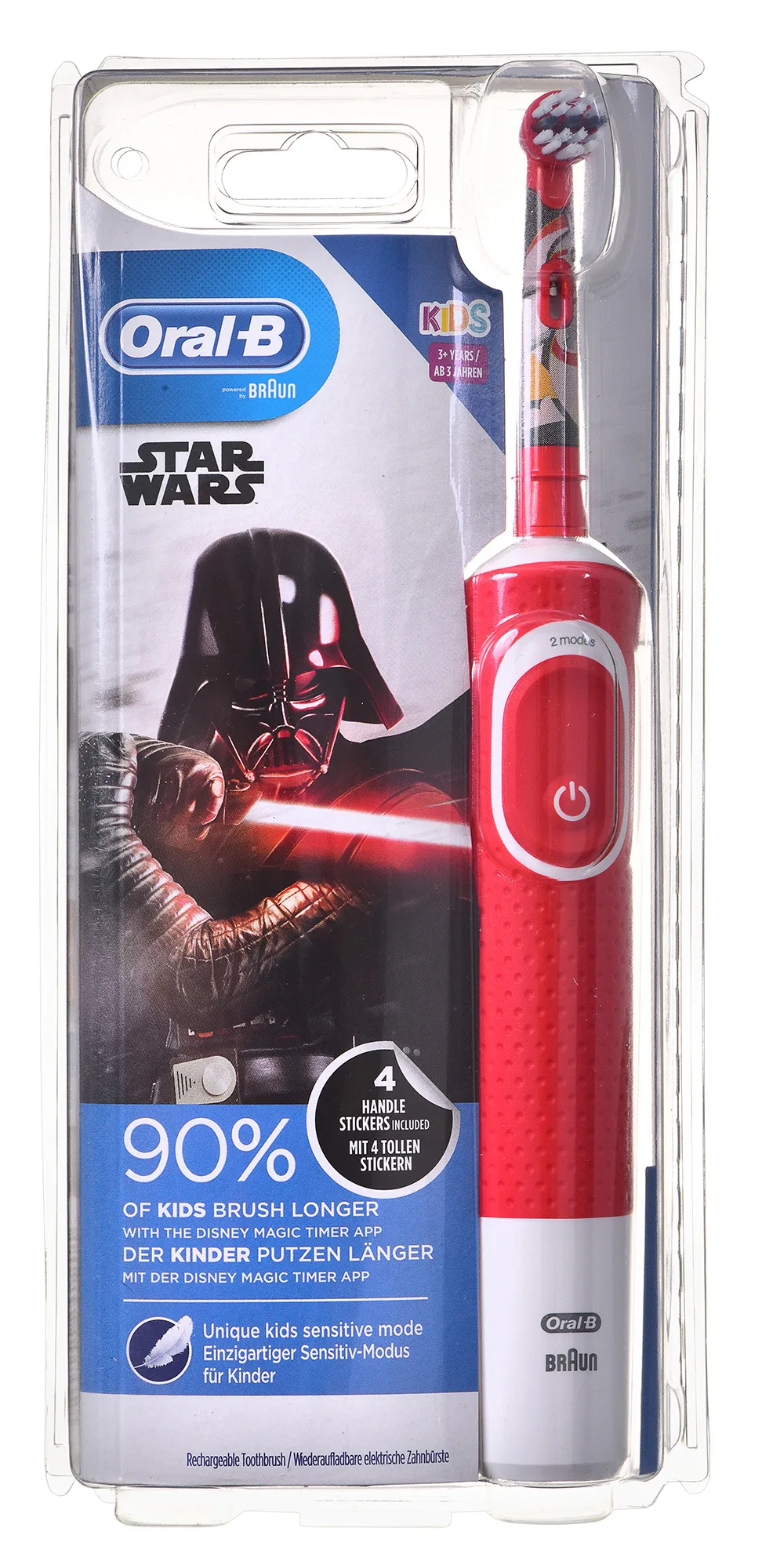 Cepillo de dientes eléctrico infantil Oral-B Kids Star Wars con stickers, 1 cabezal
