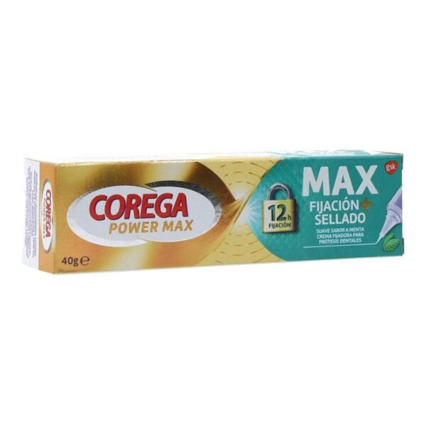 Corega Max Fijación + Sellado crema adhesiva menta para prótesis dentales 40 g