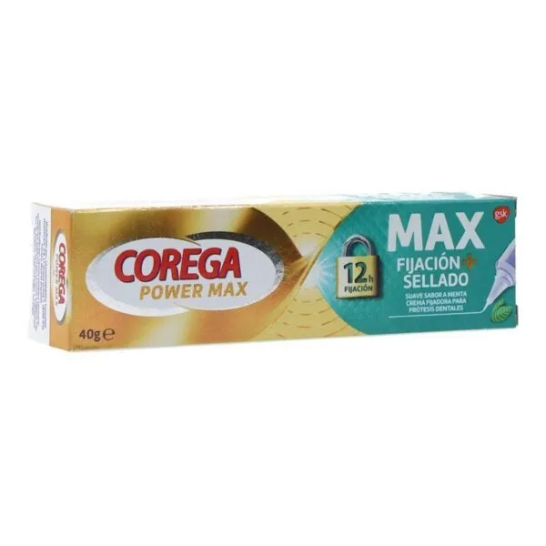 Corega Max Fixatie + Afdichting muntadhesieve crème voor tandprotheses 40 g