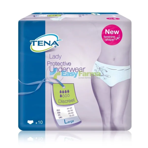 TENA Silhouette braguita branca cintura baixa tamanho grande pacote 10 unidades