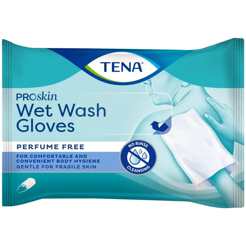 TENA ProSkin luvas úmidas para higiene de pele sensível 8 unidades