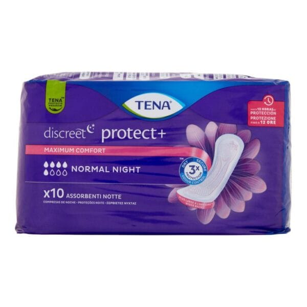 TENA Discreet Normal Night compressas incontinência noturna, pacote 10 unidades