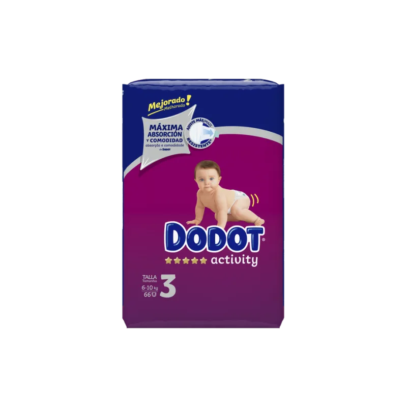 Dodot Activity wegwerpluiers maat 3 (6-10 kg), verpakking van 66 stuks
