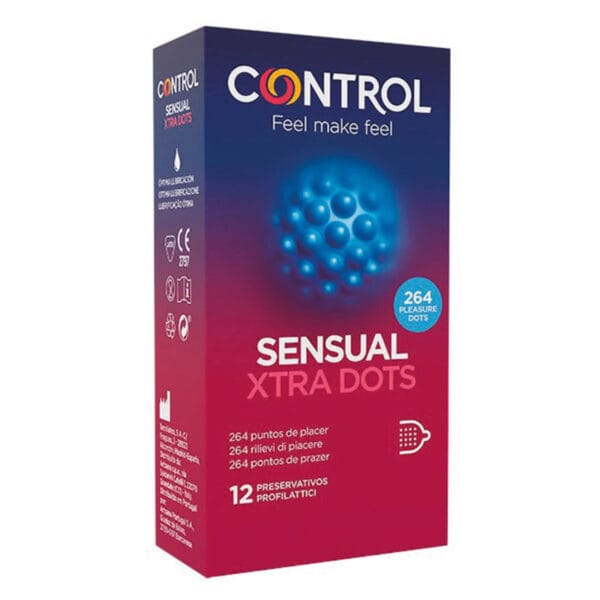 Control Sensual Xtra Dots texturerade kondomer låda 12 enheter