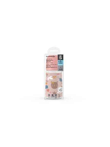Biberón infantil 270 ml tetina fisiológica SX Pro flujo medio diseño pájaros amarillo