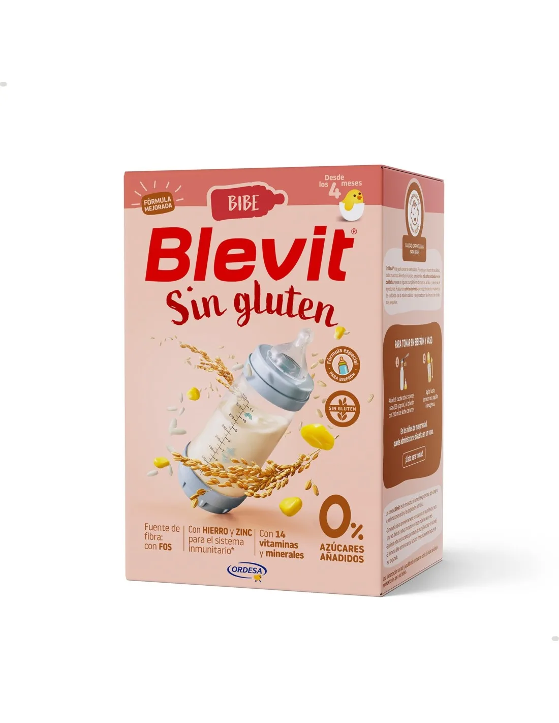 Blevit Bibe cereal infantil sin gluten para biberón, papilla instantánea 500 g