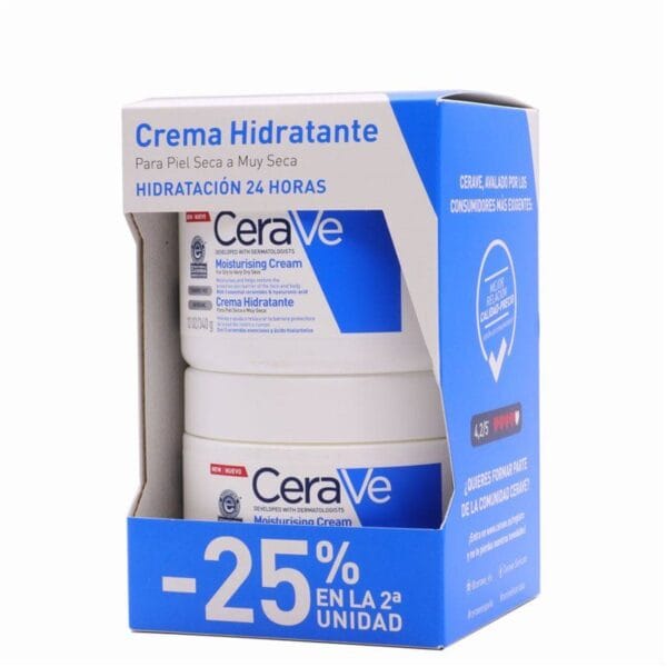 Crema idratante CeraVe, confezione doppia da 2 x 340 g per pelli secche e molto secche