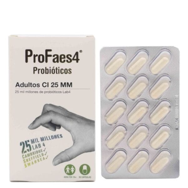 Profaes4 Probiotika für Erwachsene 25 mm, Nahrungsergänzung, 30 Kapseln