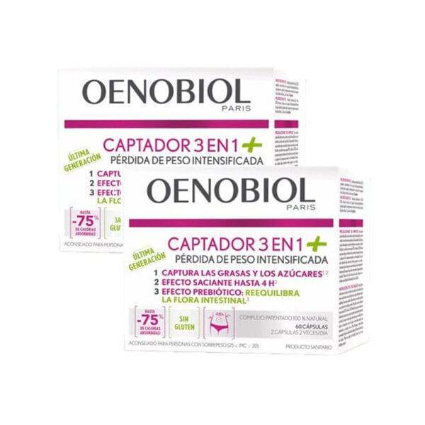 Oenobiol Captador 3 en 1+ perte de poids intensifiée double 2×60 capsules