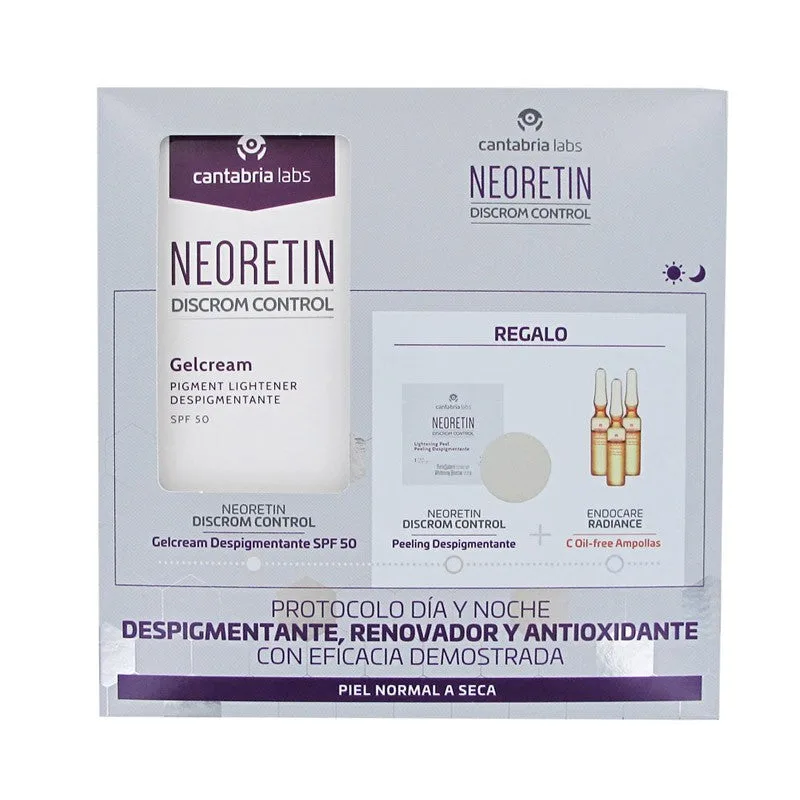 Neoretin Discrom Control Pack Gel-Creme Aufhellend + Anti-Flecken-Peeling + Radiance Ampullen