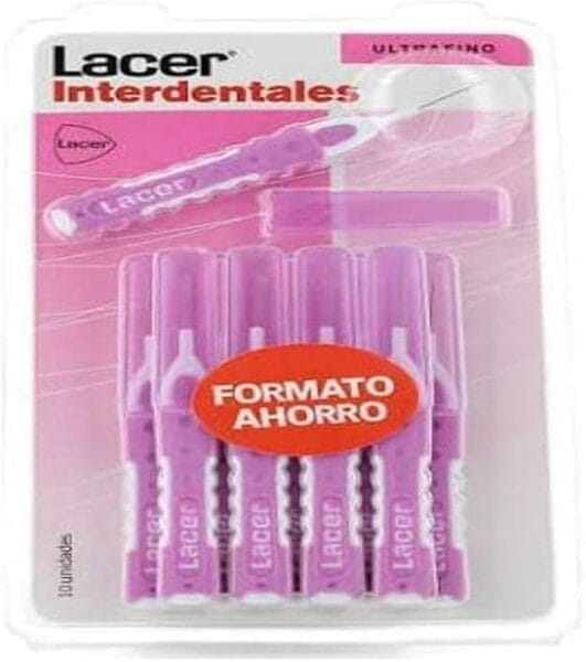 Lacer Brosses Interdentaires Ultra-fines Droites Roses, 10 Unités