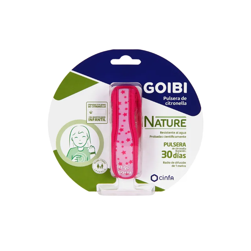 Goibi Citronella Nature Pink Stars Muggenwerende Armband 1 stuk