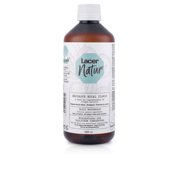 Lacer Natur tägliches Mundwasser gegen Plaque und Karies 500 ml