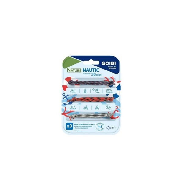 Goibi Pulseras Citronella Nautic repelente de insectos, 3 unidades