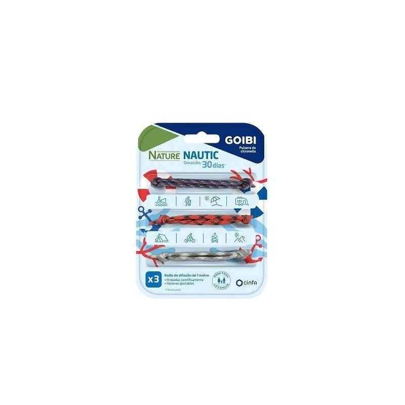 Goibi Pulseras Citronella Nautic repelente de insectos, 3 unidades