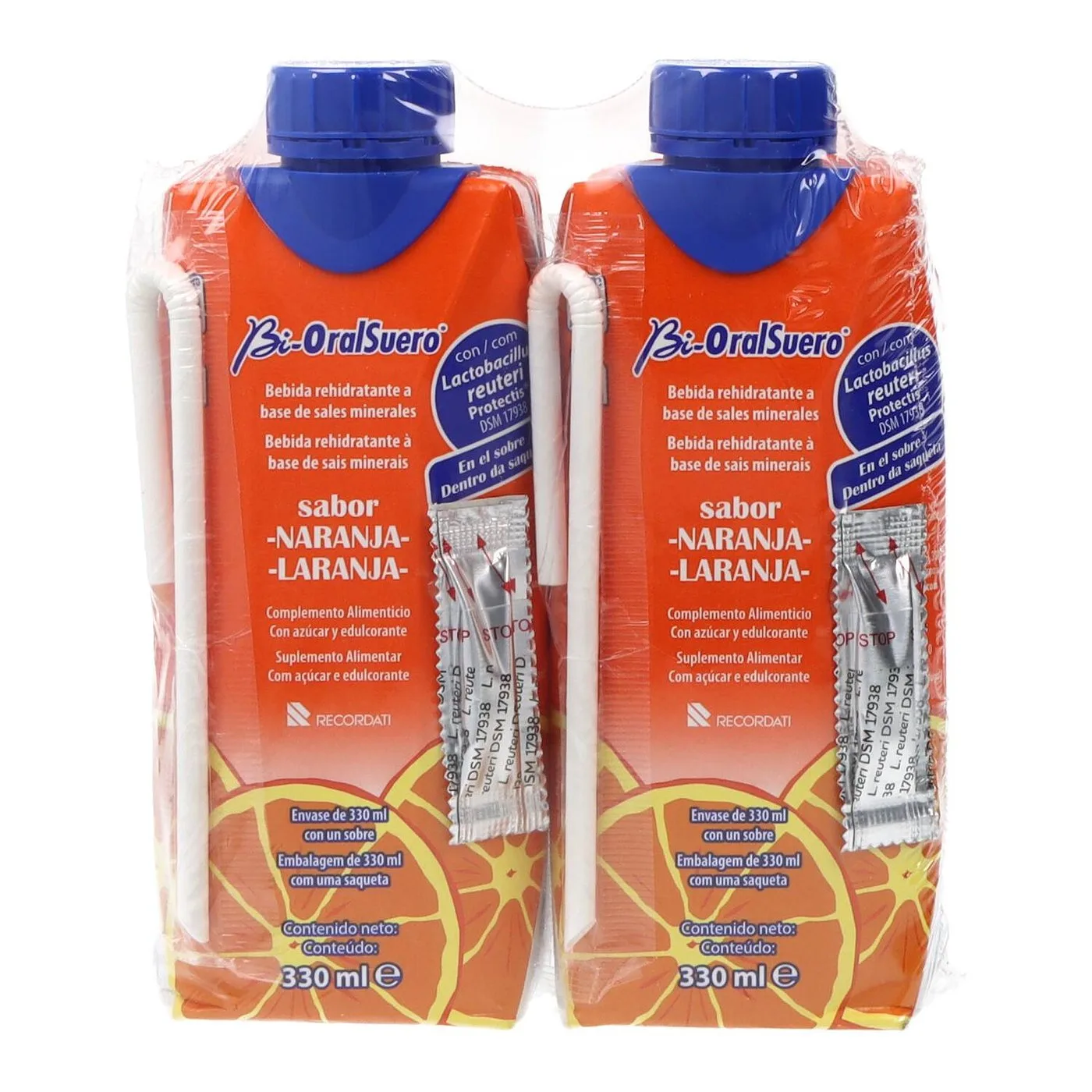 Bioralsuero oraler probiotischer Saft Geschmack Orange 2 x 330 ml
