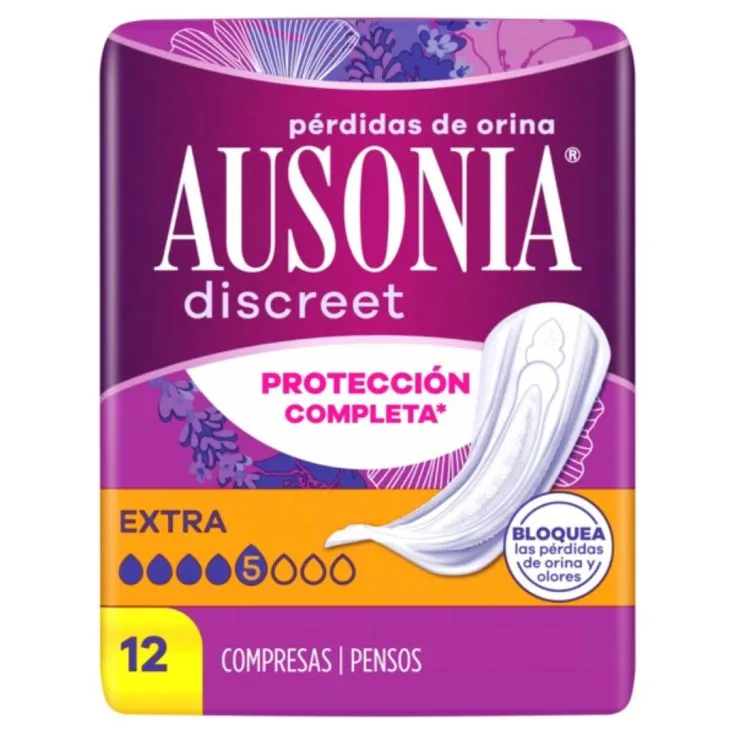 Ausonia Discreet Extra inlegkruiden voor urineverlies, verpakking van 12 stuks
