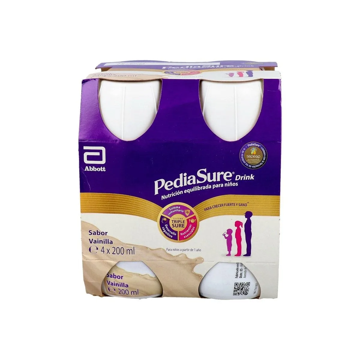 PediaSure Boisson vanille complément alimentaire infantile pack 4 bouteilles de 200 ml