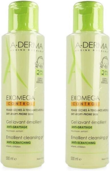 A-DERMA Duplo Exomega Gel Reiniger 2 in 1 2 x 500 ml