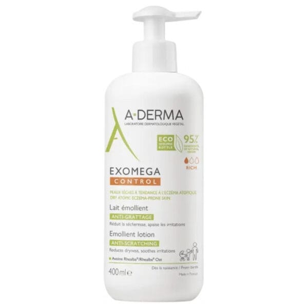 A-Derma Exomega Control Eco Emollient Milk voor de atopische huid, dispenser, 400 ml