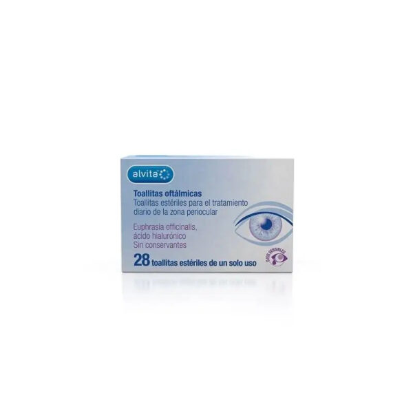 Alvita toallitas oftálmicas estériles monodosis, higiene ocular, 28 unidades
