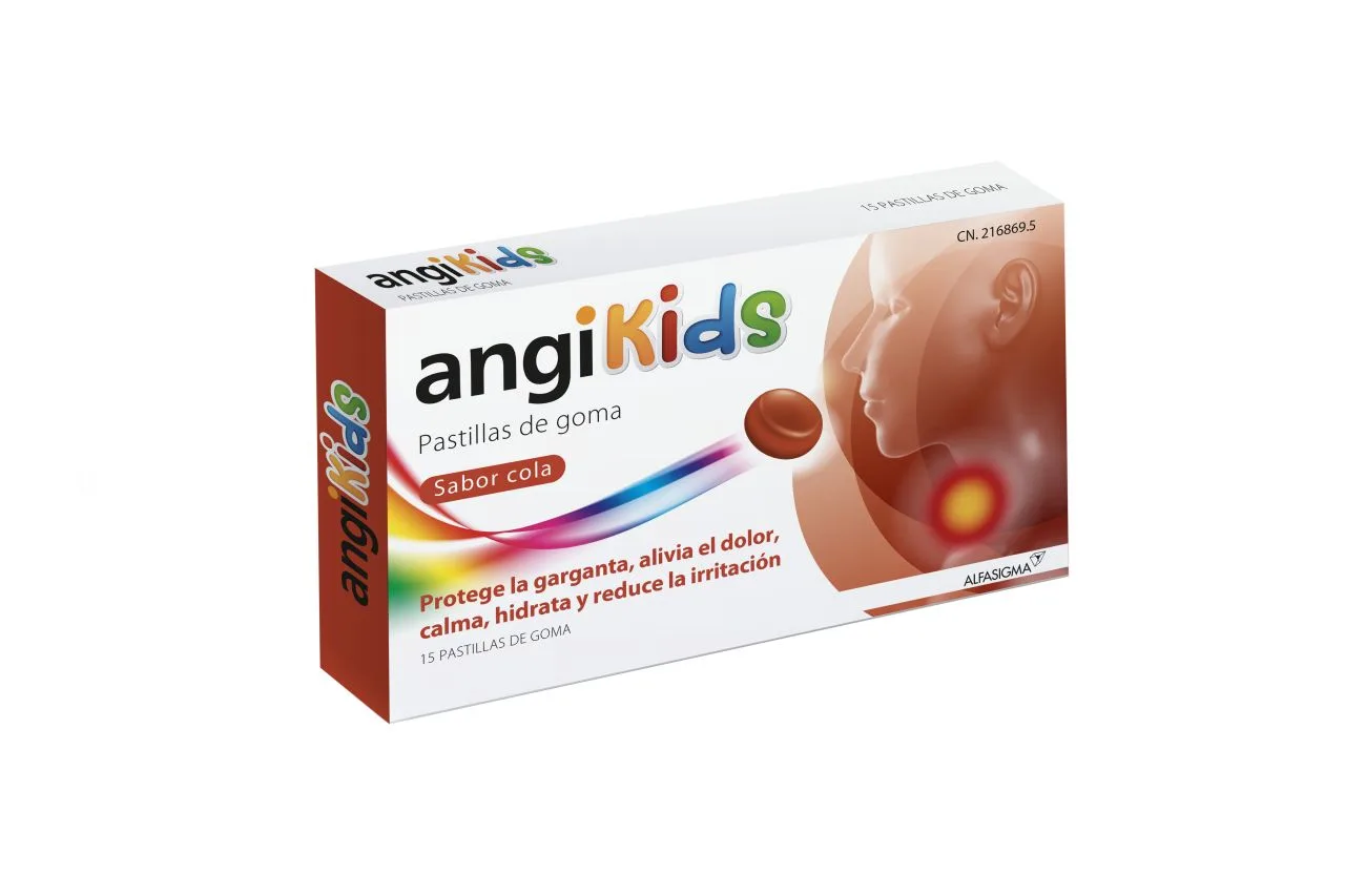 Angikids suplemento infantil 15 pastilhas de borracha sabor cola