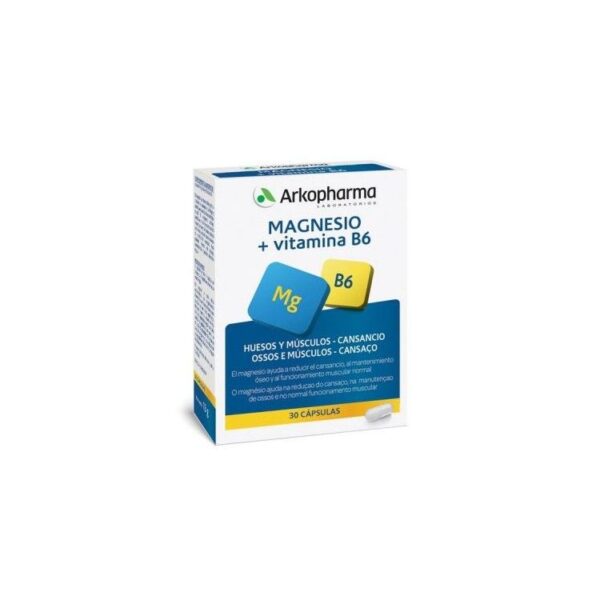 Arkopharma Arkomag Magnesium und Vitamin B6 Nahrungsergänzungsmittel 30 Kapseln