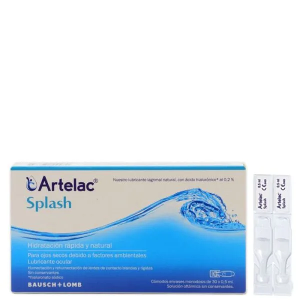 Artelac Splash collyre lubrifiant yeux secs, 30 monodoses stériles sans conservateurs