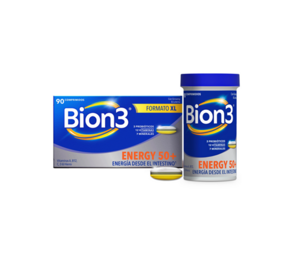 Bion3 Energy 50+ integratore multivitaminico con probiotici, 90 compresse