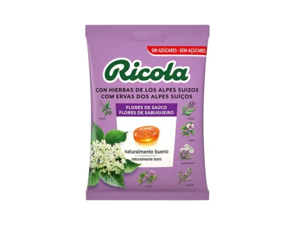 Ricola Caramels van vlierbloesem zonder suiker, zak 70 g