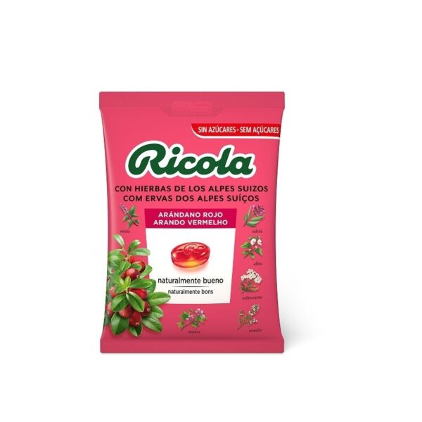 Ricola Balas sem açúcar sabor amora vermelha bolsa 70 g