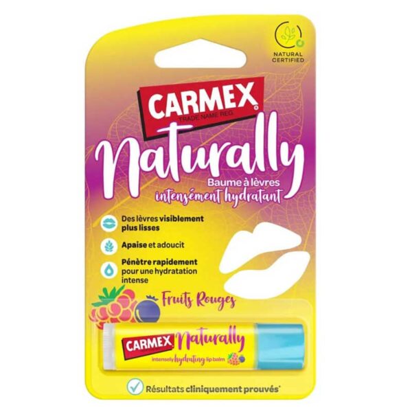 Carmex Naturally bálsamo labial frutos rojos