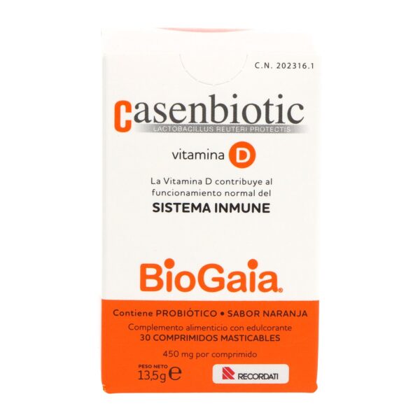 Casenbiotic Vitamine D probiotique saveur orange 30 comprimés à mâcher