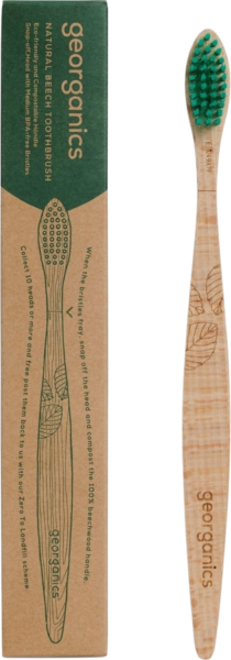 Spazzolino da denti in legno di faggio durezza media Georganics