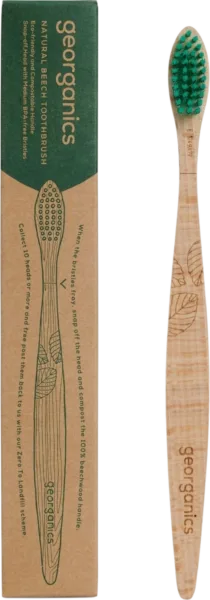 Spazzolino da denti in legno di faggio durezza media Georganics