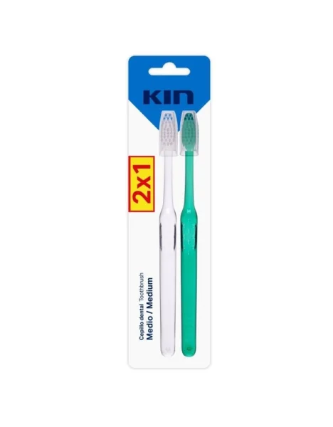 Brosse à dents KIN moyen pack 2×1