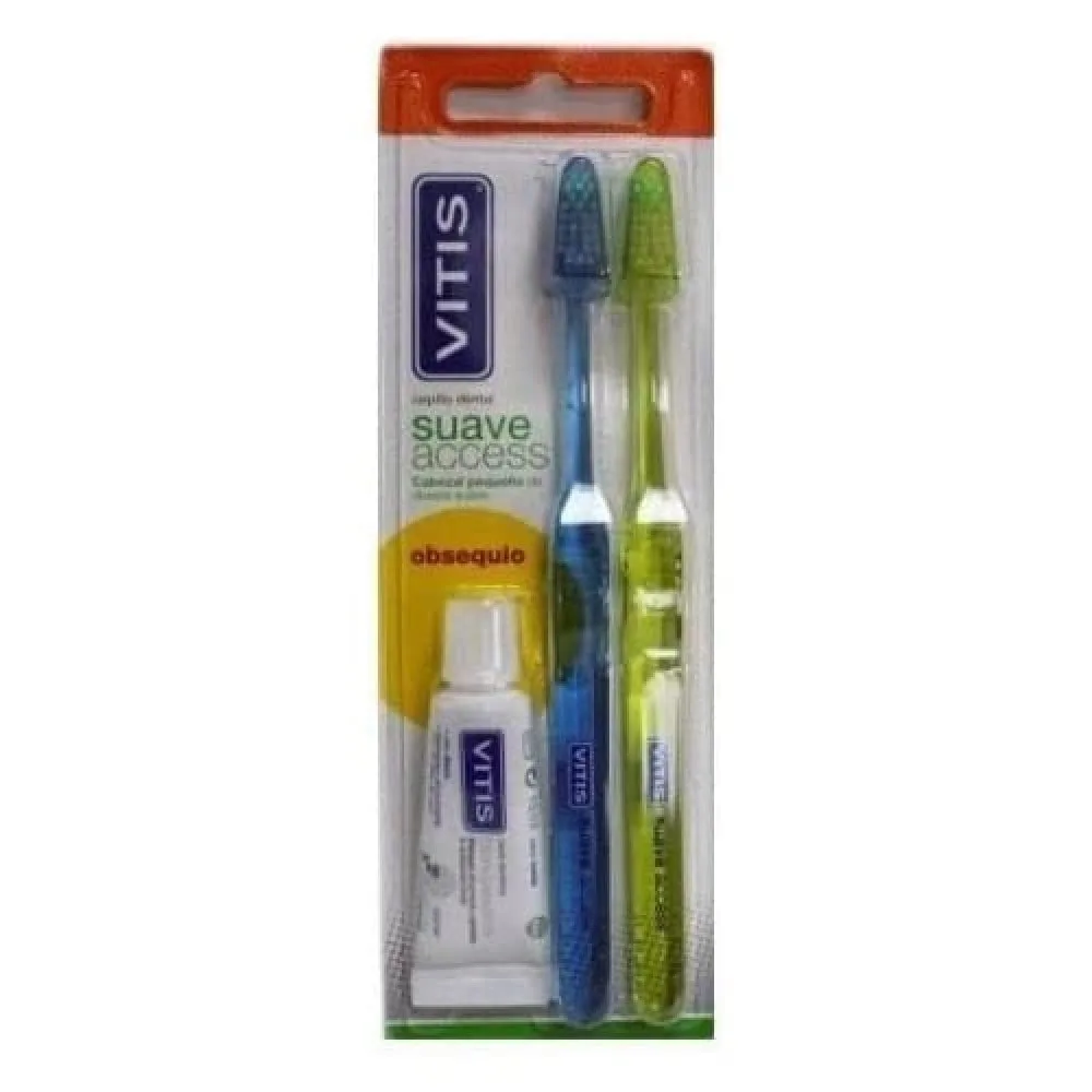 Cepillo dental adulto suave Vitis Access, 1 unidad en blíster