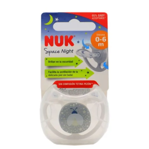 Ciuccio in silicone NUK Space Night 0-6 mesi, 1 pezzo