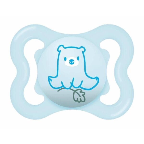 Chupete de silicona simétrica MAM Supreme 2–6 meses azul 1 unidad