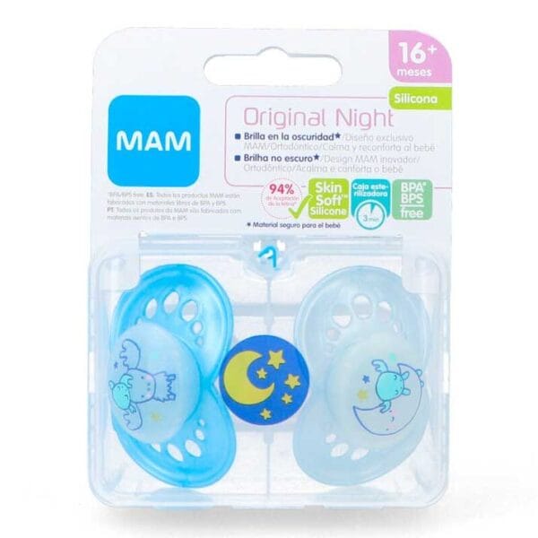 Σιλικόνη μπιμπερό φυσιολογικό MAM Original Night, λάμπει στο σκοτάδι