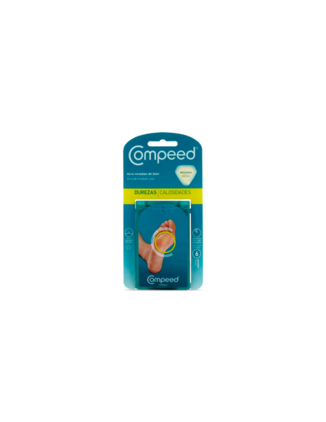 Compeed durezas talla mediana, 6 parches hidrocoloides adhesivos