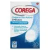 Corega Oxígeno Bio-Activo pastillas efervescentes limpieza prótesis dentales, 30 tabletas