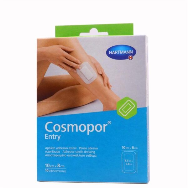 Cosmopor Entry apósito estéril adhesivo 10×8 cm, caja 10 unidades