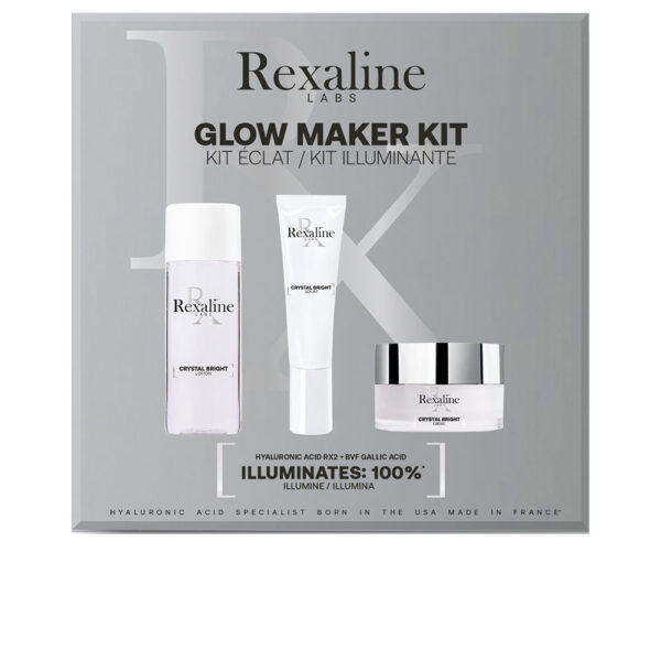 Rexaline Crystal Bright lotto anti‑età idratante antiossidante, travel kit 3 pezzi
