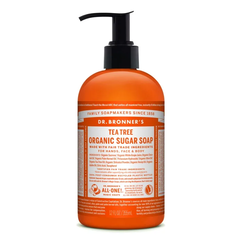 DR Bronners Dr. Bronner’s Flüssigseife mit Zucker und Teebaumöl 355 ml