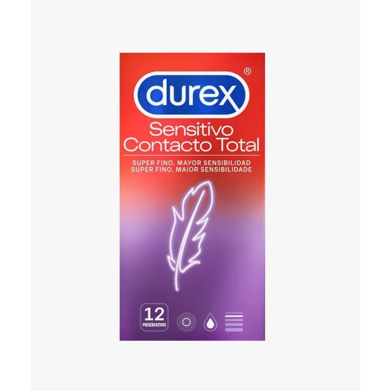 Durex Preservativos Sensitivo Contato Total ultrafinos caixa 12 unidades