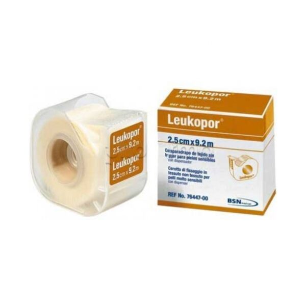 Esparadrapo hipoalergénico de papel con dispensador 1 unidad 9,2 m x 2,5 cm