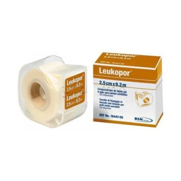 Hypoallergener Papierverband mit Spender 1 Stück 9,2 m x 2,5 cm