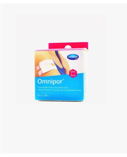 Nastro adesivo ipoallergenico Omnipor, carta bianca, 5 cm x 5 m, 1 unità